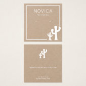 Chic White Cactus on Kraft Earring Display Kaart (Voorkant /achterkant)