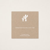 Chic White Cactus on Kraft Earring Display Kaart (Achterkant)