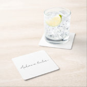 Chic White Calligraphy Creative Square Coaster Kartonnen Onderzetters (Insitu)