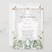 Chic White Canopy Pink Floral Vrijgezellenfeest Kaart (Voorkant)