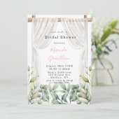 Chic White Canopy Pink Floral Vrijgezellenfeest Kaart (Staand voorkant)