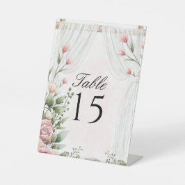 Chic White Canopy roze Floral Weddenschap Table Nu Reclamebord Met Voetstuk