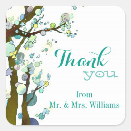 Chic White Country Weddenschap Bedankt Vierkante Sticker