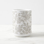 Chic White Cream Floral Koffiemok (Center)