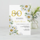 Chic White Daisy Bloemengroen Verjaardag Kaart (Staand voorkant)