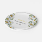 Chic White Daisy Bloemengroen Verjaardag Papieren Bordje (Gekanteld)