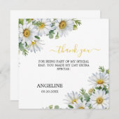 Chic White Daisy Floral Greenery Birthday Bedankkaart (Voorkant / Achterkant)