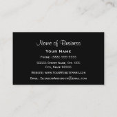 Chic White Daisy op zwarte achtergrond met naam Visitekaartje (Achterkant)