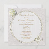 Chic White Dove Paisley Lace Vrijgezellenfeest Kaart (Achterkant)