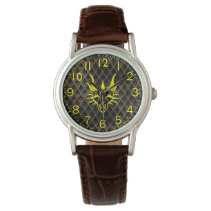 Chic White Dragon Head & Brown Dragon Scales Watch Horloge