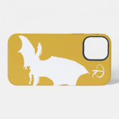 Chic White Dragon Monogram Hoesje-Gemate iPhone Ca Hoesje (Achterkant horizontaal)