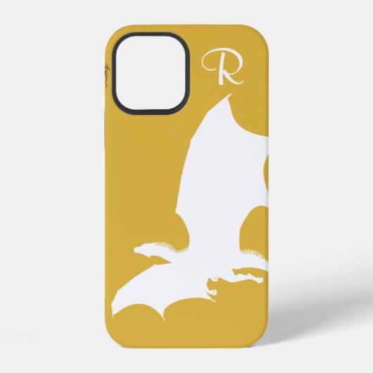 Chic White Dragon Monogram Hoesje-Gemate iPhone Ca Hoesje (Achterkant)