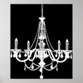 Chic White en Black Chandelier Poster (Voorkant)