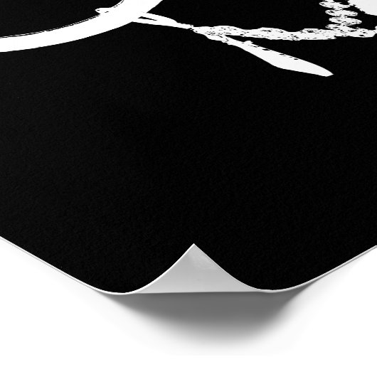 Chic White en Black Chandelier Poster (Hoek)