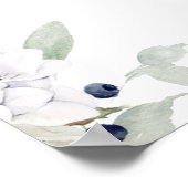 Chic White en Blue Floral Welcome Wedding Sign Poster (Hoek)