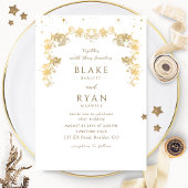 Chic White en Gold Enchanting Celestial Wedding Kaart