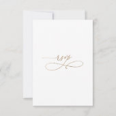Chic White en Gold Gilded Leaves, RSVP met maaltij (Achterkant)