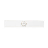 Chic White en Gold Monogram Crest Wedding Uitnodigingen Wikkel (Vlak)