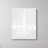 Chic White en Gray Chandelier Canvas Afdruk (Voorkant)