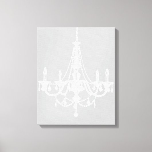 Chic White en Gray Chandelier Canvas Afdruk (Voorkant)