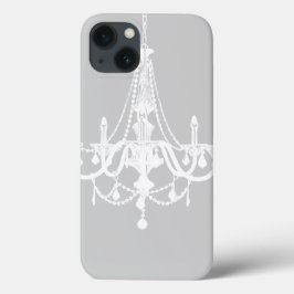 Chic White en Gray Chandelier iPhone 13 Hoesje