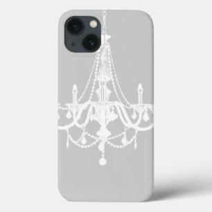 Chic White en Gray Chandelier iPhone 13 Hoesje