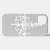 Chic White en Gray Chandelier Case-Mate iPhone Case (Achterkant (horizontaal))