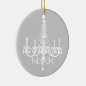 Chic White en Gray Chandelier Keramisch Ornament (Rechts)