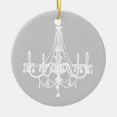 Chic White en Gray Chandelier Keramisch Ornament (Voorkant)