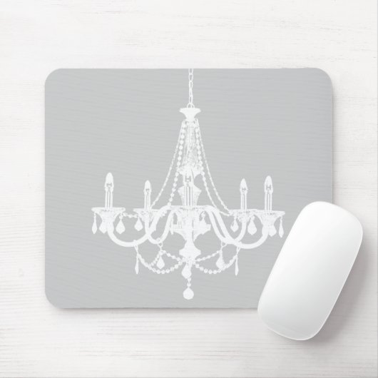 Chic White en Gray Chandelier Muismat (Met muis)