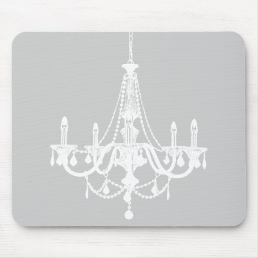 Chic White en Gray Chandelier Muismat (Voorkant)