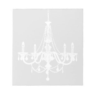 Chic White en Gray Chandelier Notitieblok