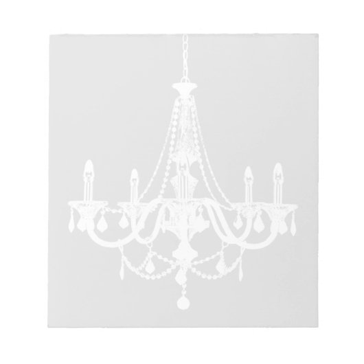 Chic White en Gray Chandelier Notitieblok (Voorkant)
