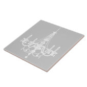 Chic White en Gray Chandelier Tegeltje (Zijkant)