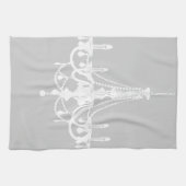 Chic White en Gray Chandelier Theedoek (Horizontaal)