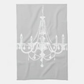 Chic White en Gray Chandelier Theedoek (Verticaal)