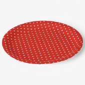 Chic White en Red Polka Dots Pattern Bord (Gekanteld)