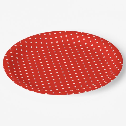 Chic White en Red Polka Dots Pattern Bord (Gekanteld)