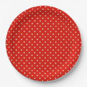 Chic White en Red Polka Dots Pattern Bord (Voorkant)
