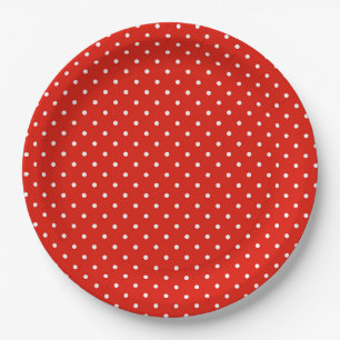 Chic White en Red Polka Dots Pattern Bord