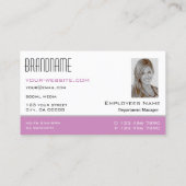 Chic White en Roze Simple met Photo Professional Visitekaartje (Achterkant)