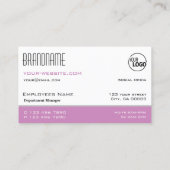 Chic White en Roze Simple Stylish met Logo Visitekaartje