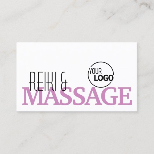 Chic White en Roze Simple Stylish met Logo Visitekaartje (Voorkant)