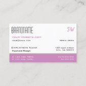 Chic White en Roze Stijlvol met monogram Visitekaartje (Achterkant)