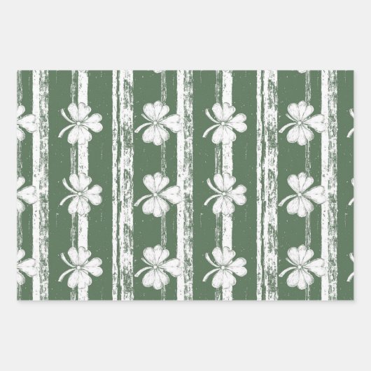 Chic White en Sage St. Patrick's Bow set van 3 Inpakpapier Vel (Voorkant 2)