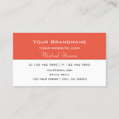 Chic White en Salmon met Monogram Professional Visitekaartje (Achterkant)