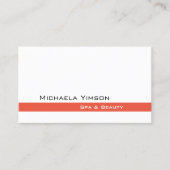Chic White en Salmon Modern Cool Professional Visitekaartje (Voorkant)