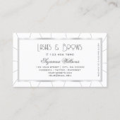 Chic White en Silver Lijst met Diamonds Modern Visitekaartje (Achterkant)