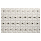 Chic White en Tan Butterfly Pattern Fabric Stof (Fat Quarter)