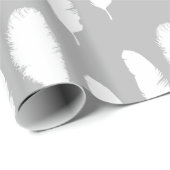 Chic White Feathers Cadeaupapier (Rol Hoek)